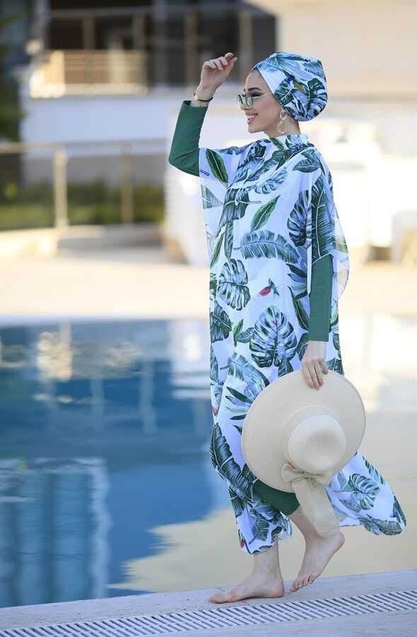 Aqua Veil Tropischer Burkini Überwurf