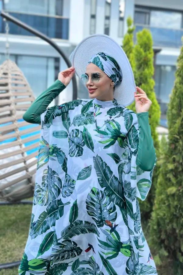 Aqua Veil Tropischer Burkini Überwurf