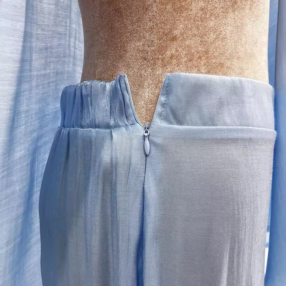 Satin Wickelkleid “Grace” mit Taillengürtel