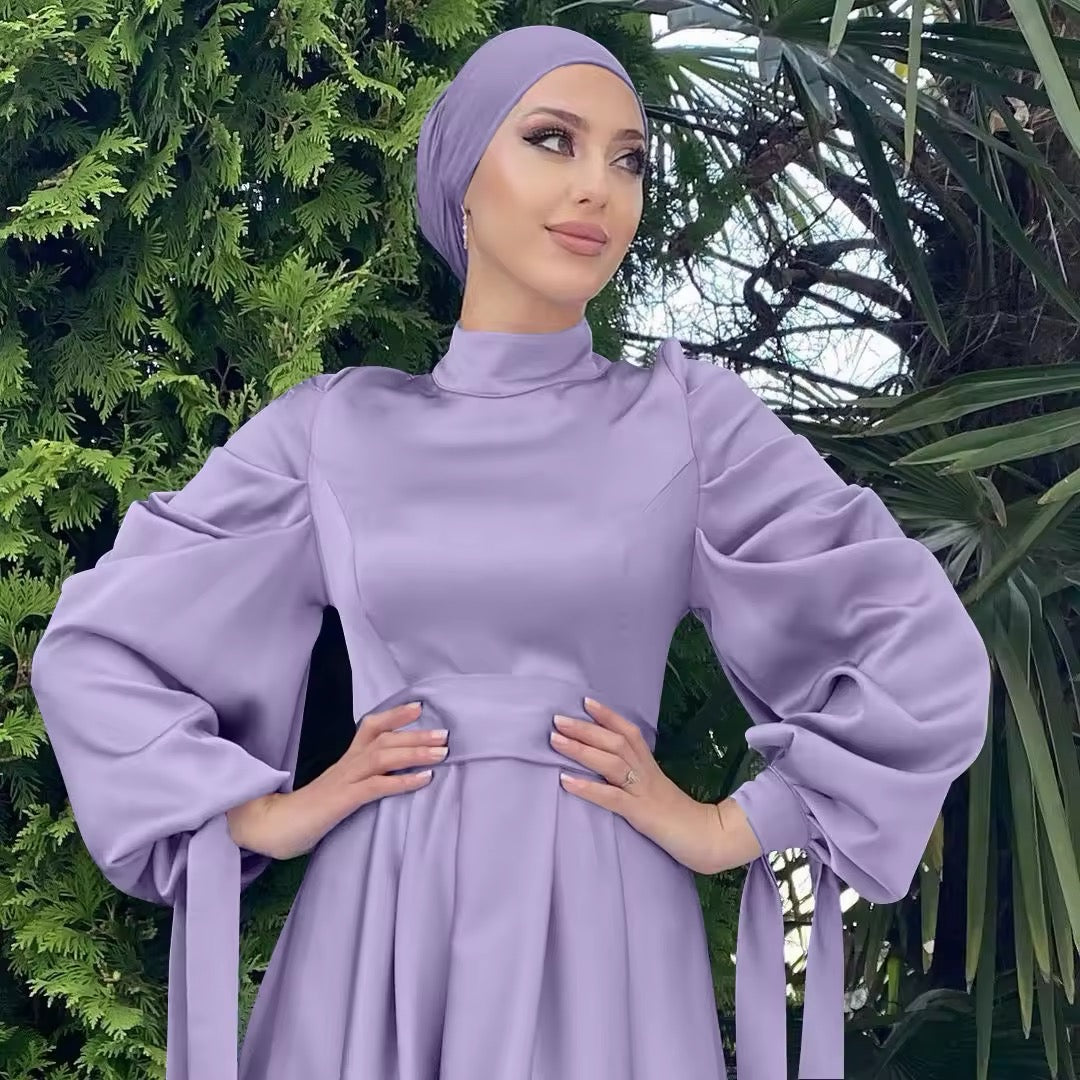 Eid & Ramadan Maxikleid Lina Elegantes Festtagskleid mit Ballonärmeln