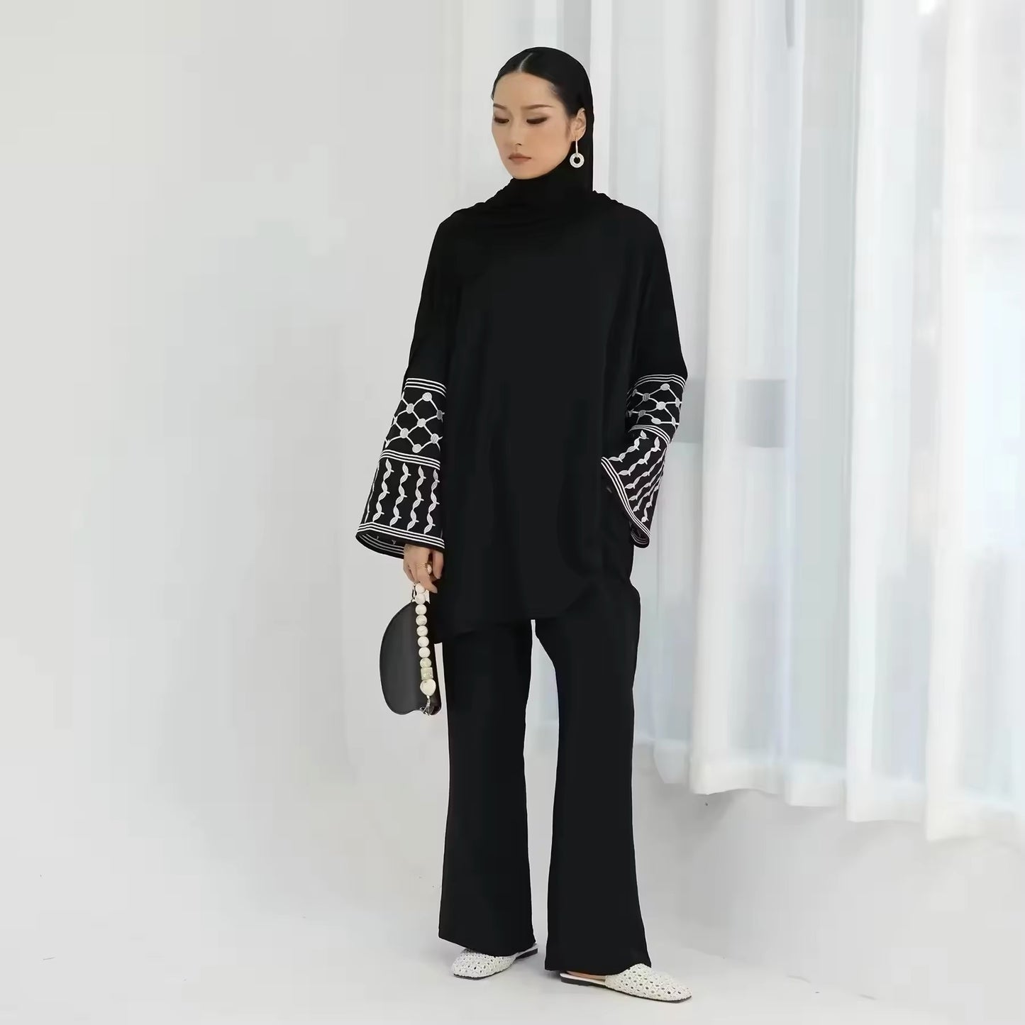 Elegant Set mit Stickdetails – Zweiteiliges Damen-Outfit