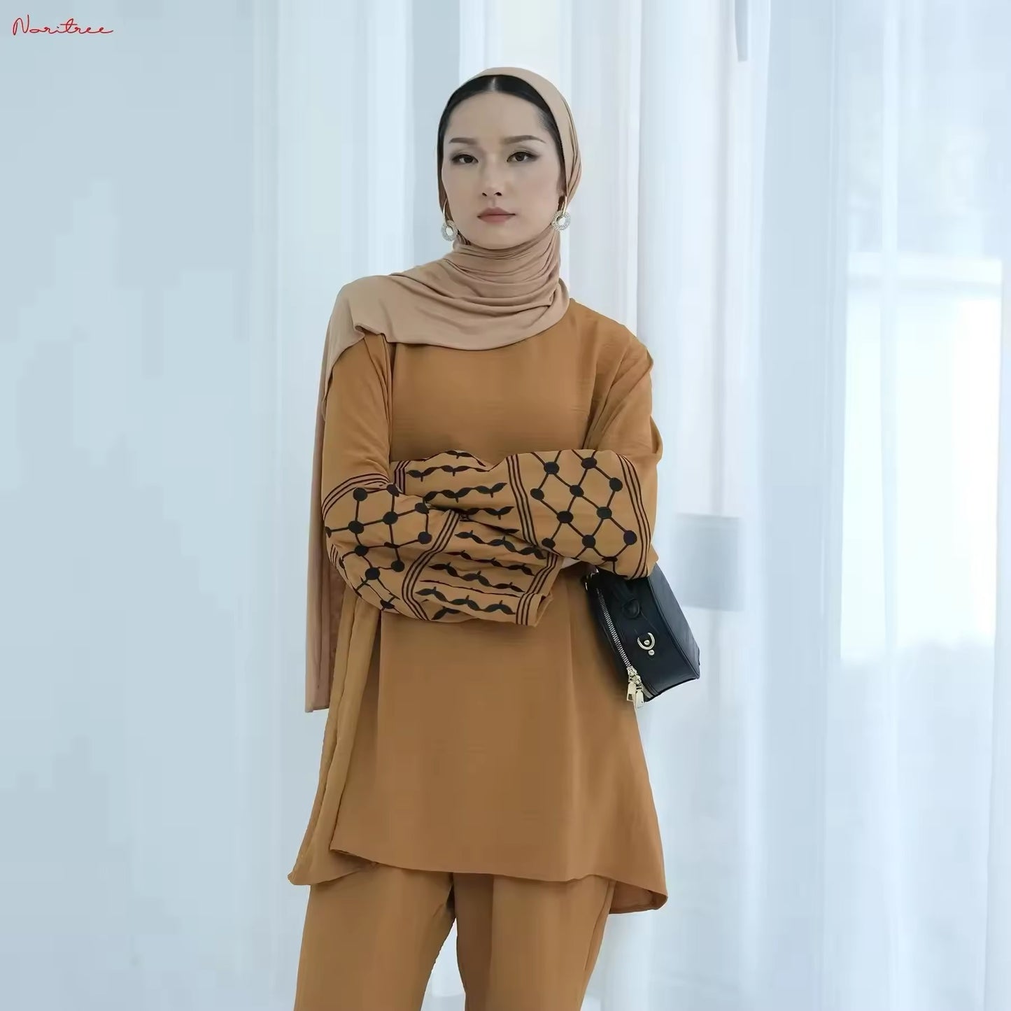 Elegant Set mit Stickdetails – Zweiteiliges Damen-Outfit