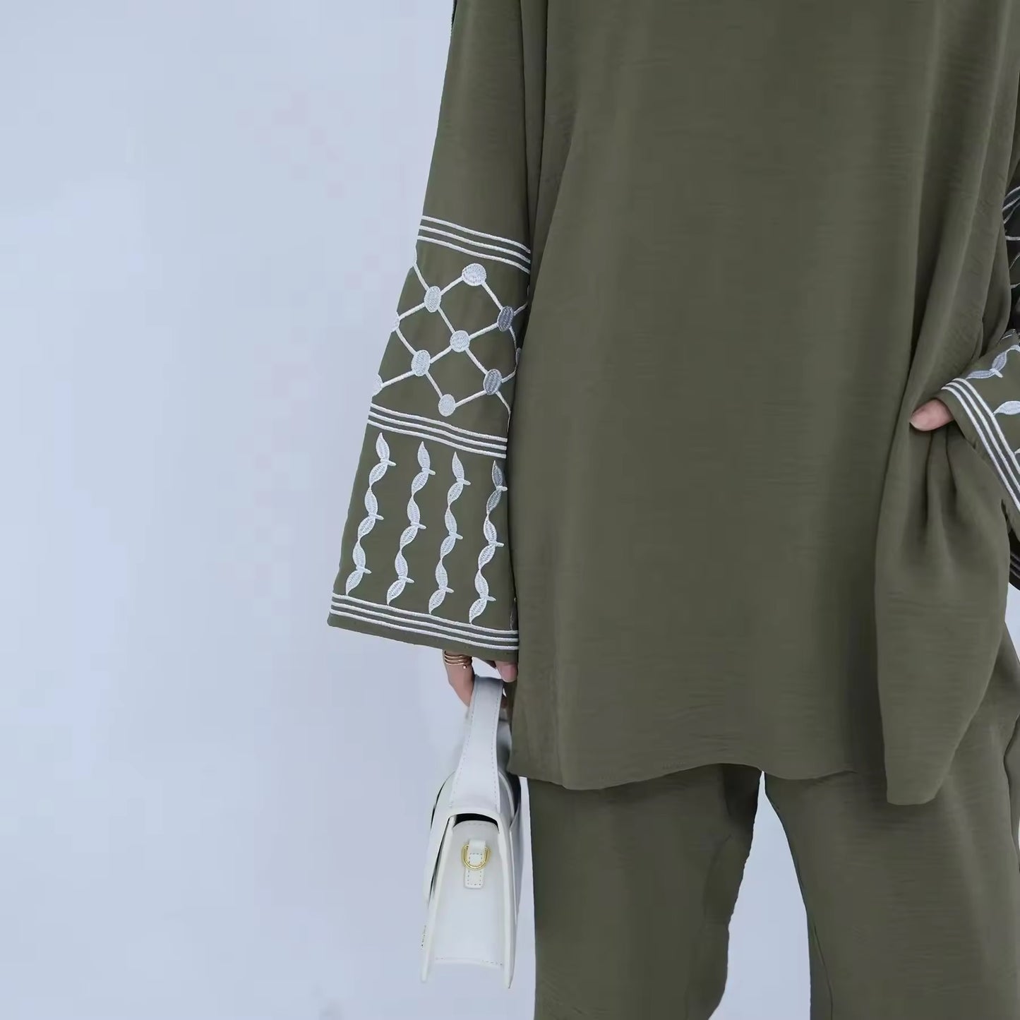 Elegant Set mit Stickdetails – Zweiteiliges Damen-Outfit