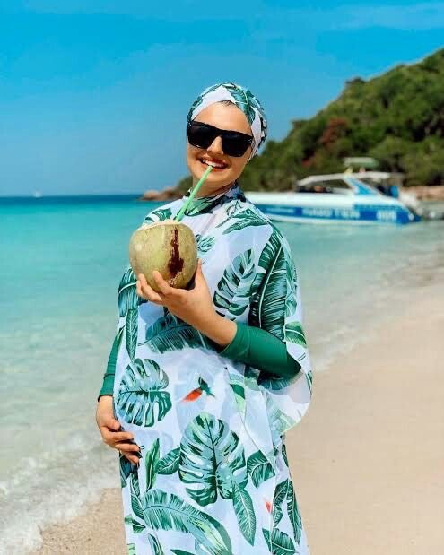 Aqua Veil Tropischer Burkini Überwurf