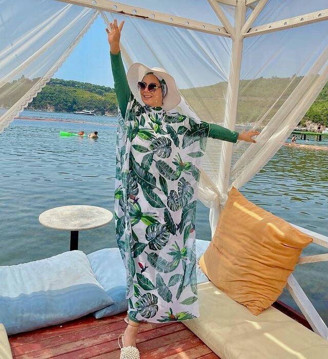 Aqua Veil Tropischer Burkini Überwurf