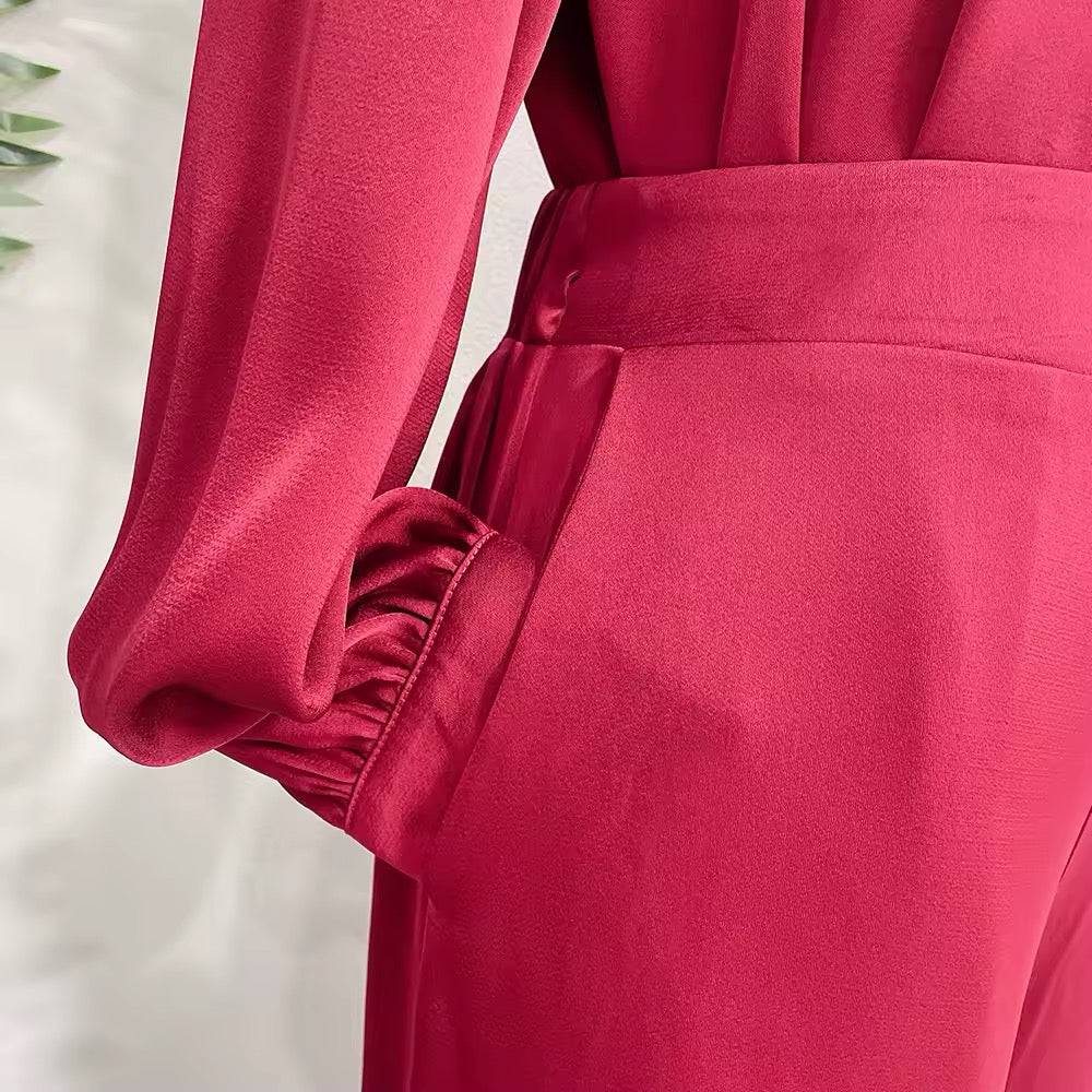 Eleganter Zweiteiler Fließende Tunika & Weite Hose