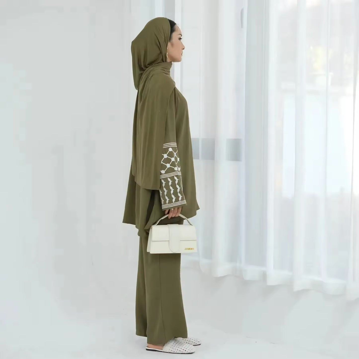 Elegant Set mit Stickdetails – Zweiteiliges Damen-Outfit