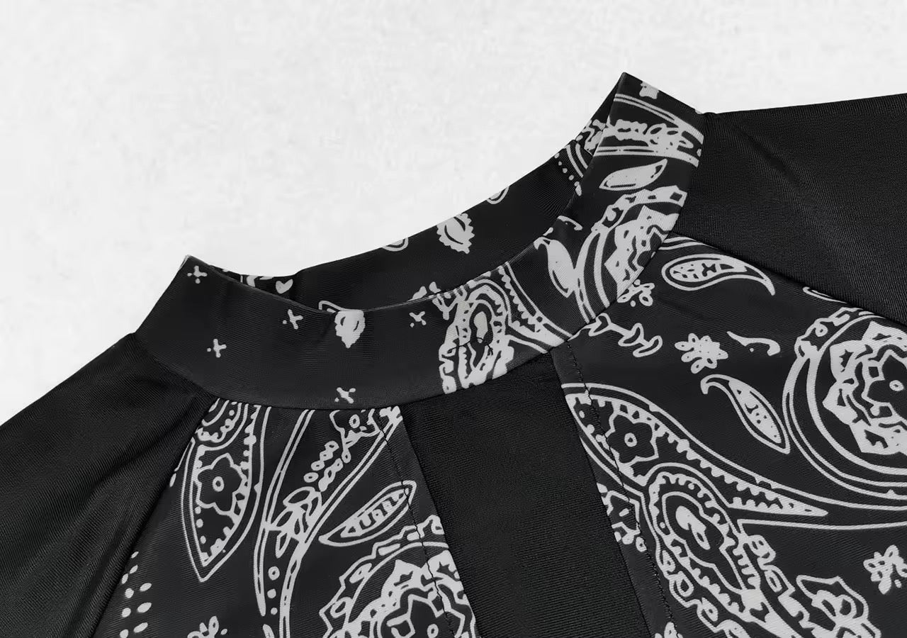 Eleganter Modest Badeanzug Noir Paisley