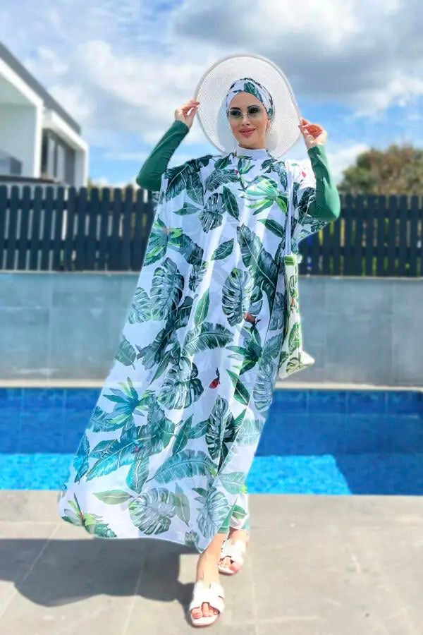 Aqua Veil Tropischer Burkini Überwurf