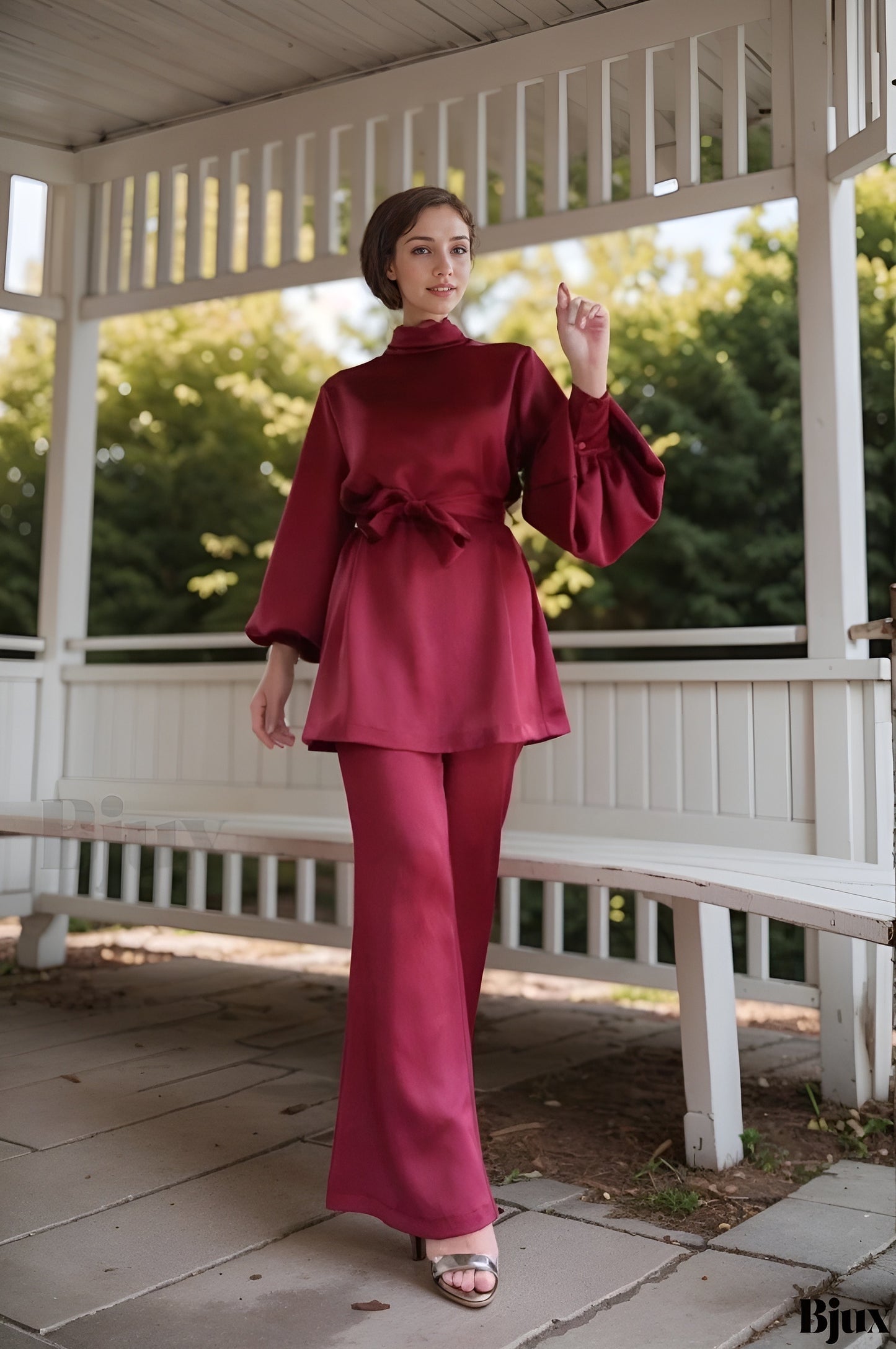 Eleganter Zweiteiler Fließende Tunika & Weite Hose