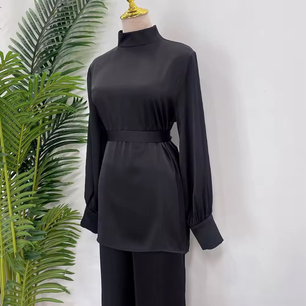 Eleganter Zweiteiler Fließende Tunika & Weite Hose