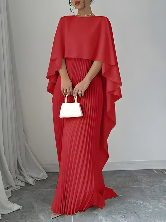 Plissee Cape-Kleid Zeitlose Eleganz trifft auf Modernen Chic