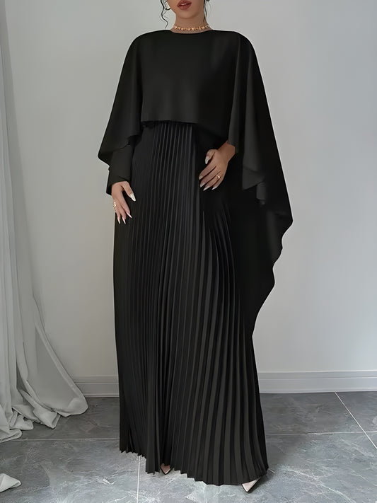 Plissee Cape-Kleid Zeitlose Eleganz trifft auf Modernen Chic