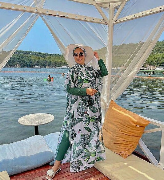 Aqua Veil Tropischer Burkini Überwurf