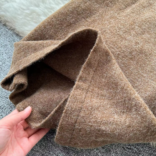 Zweiteiliges Strick-Set Maxikleid und Cardigan in drei Farben