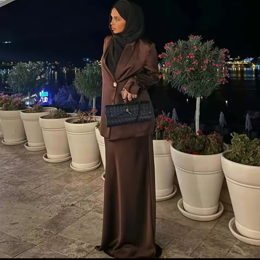 Satin Elegance Maxi Set
