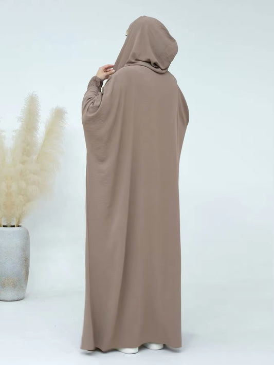 Premium Khimar Abaya mit Quasten – Beige oder Grün