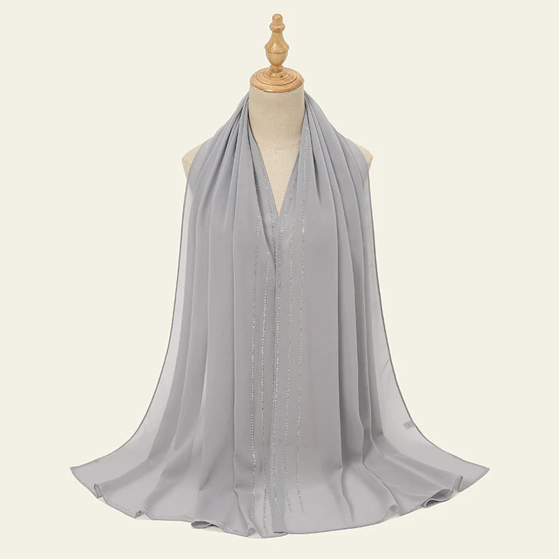 Rhinestone chiffon hijab