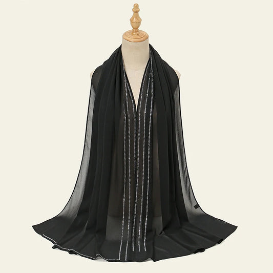 Rhinestone chiffon hijab