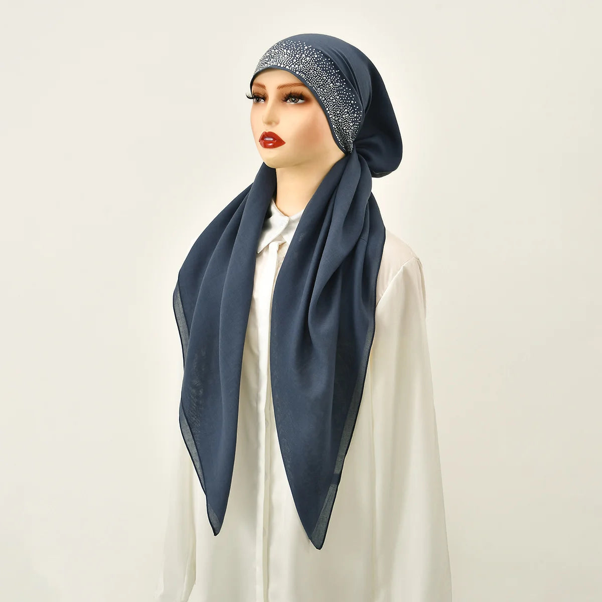 Diamond elastic hijab cap