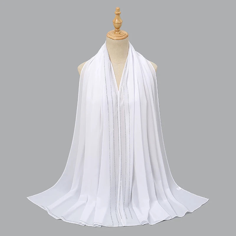 Rhinestone chiffon hijab
