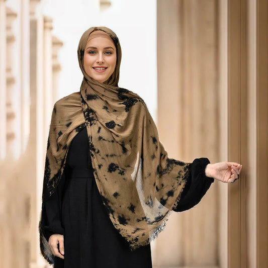 Tie-dye cotton hijab