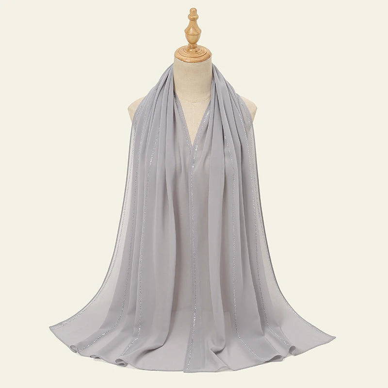 Rhinestone chiffon hijab