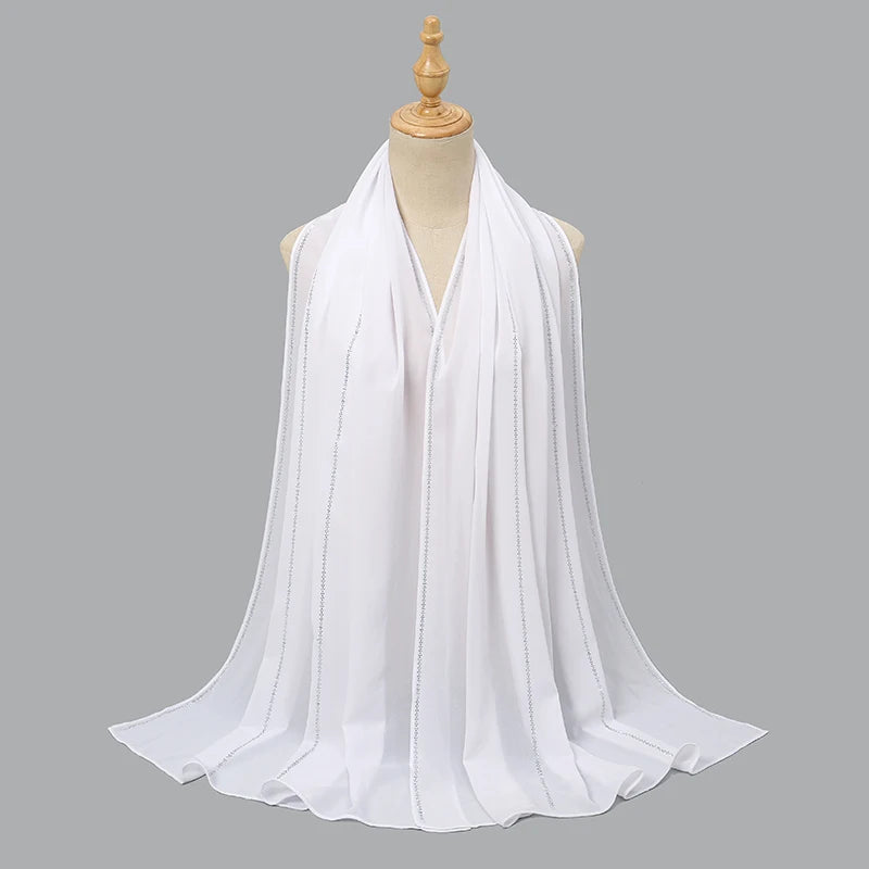 Rhinestone chiffon hijab