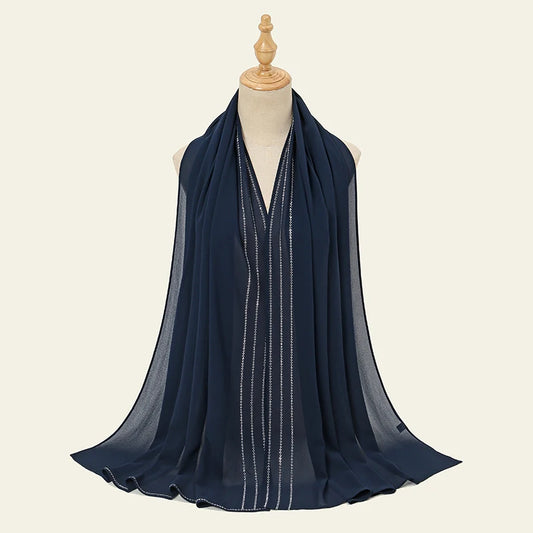 Rhinestone chiffon hijab