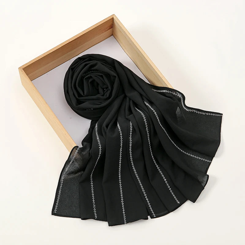 Rhinestone chiffon hijab