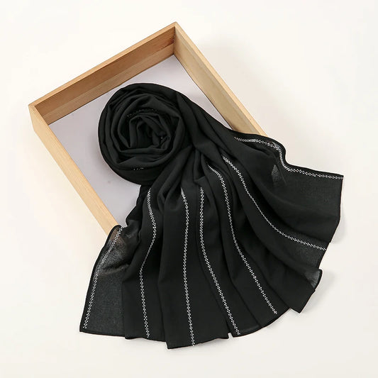 Rhinestone chiffon hijab