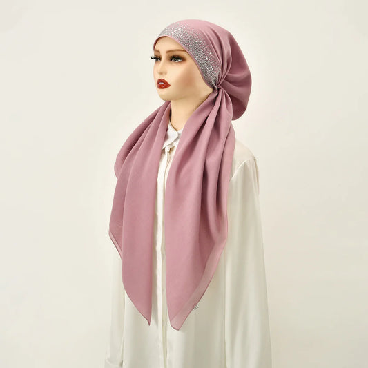 Diamond elastic hijab cap