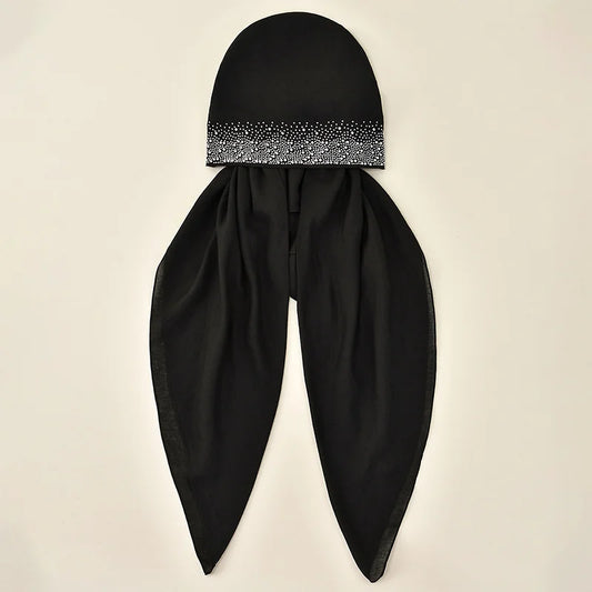 Diamond elastic hijab cap