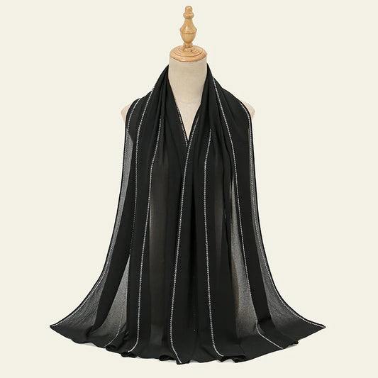 Rhinestone chiffon hijab